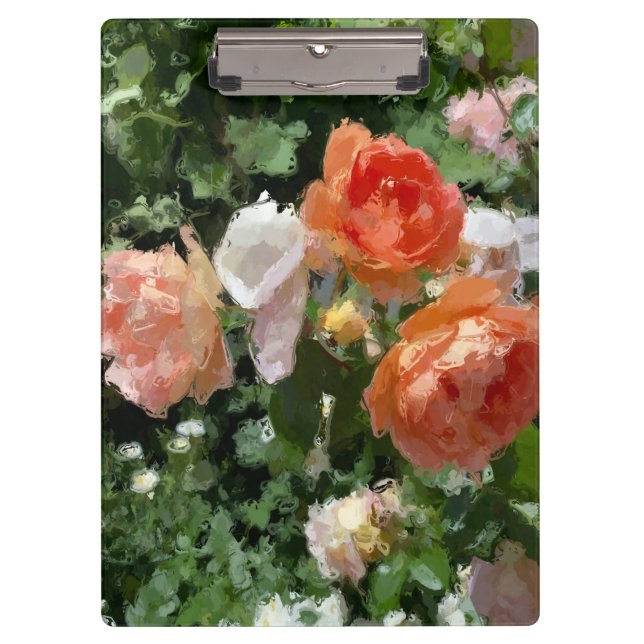 Orangefarbene Rose Klemmbrett (Vorderseite)