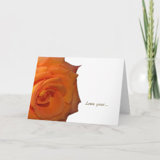 Orangefarbene Rose "Liebe Sie" Blankokarte Karte