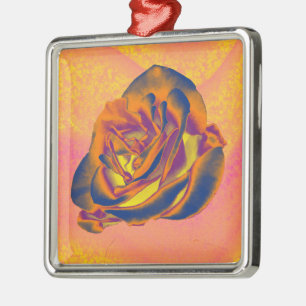 Orangefarbene Rose Ornament Aus Metall