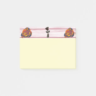 Orangefarbene Rose Post-it Klebezettel