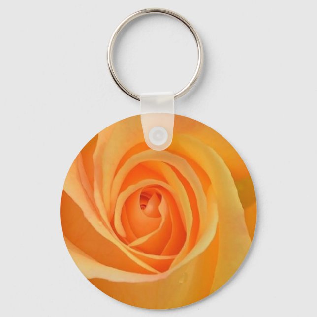 orangefarbene Rose Schlüsselanhänger (Vorderseite)