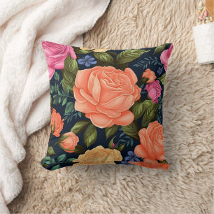 Orangefarbene Rosen Botanische Blume Blüte Kissen
