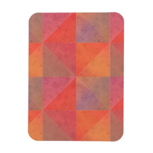 Orangefarbene rote Dreiecke Wasserfarbene Geometri Magnet