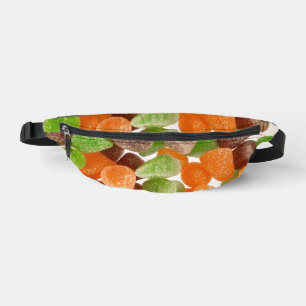 Orangefarbene rote Kaugummi mit Zucker bestreut Bauchtasche