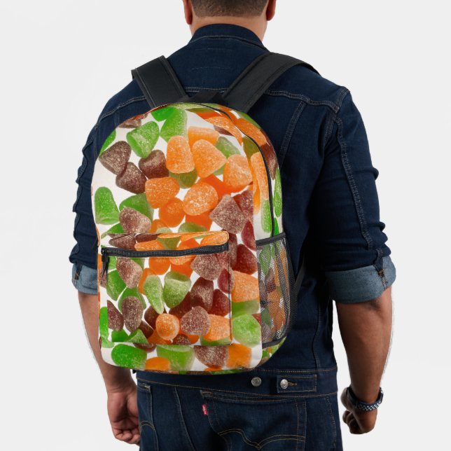 Orangefarbene rote Kaugummi mit Zucker bestreut Bedruckter Rucksack (Insitu (Modell))