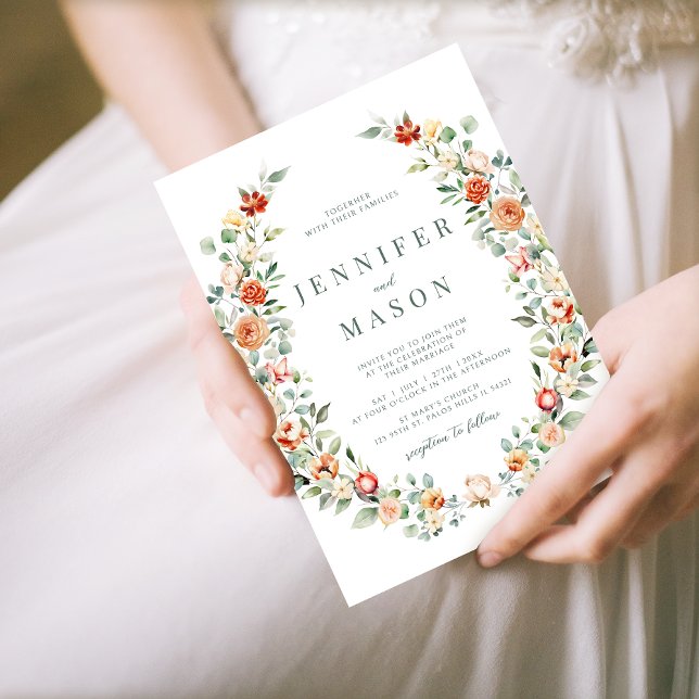 Orangefarbene rustikale Hochzeit Einladung (Von Creator hochgeladen)