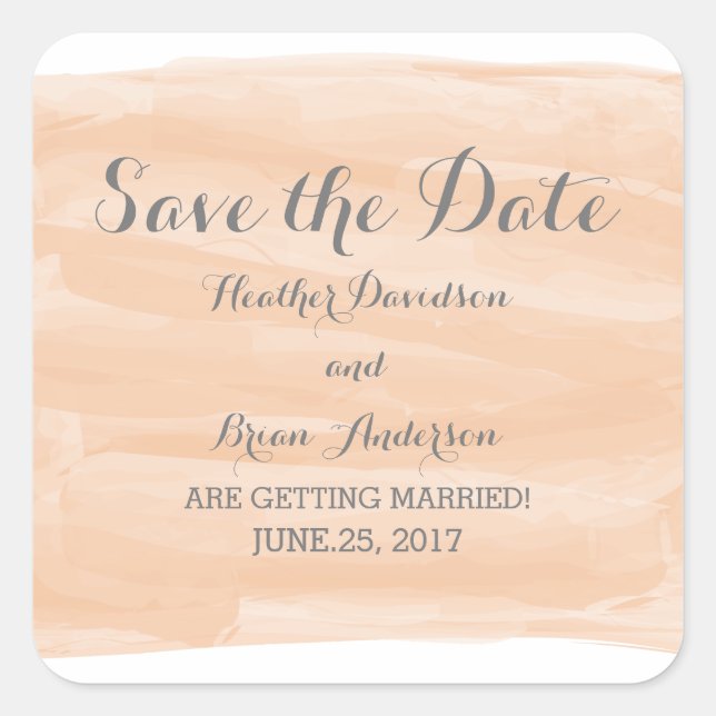 Orangefarbene, Save the Date Aufkleber (Vorderseite)