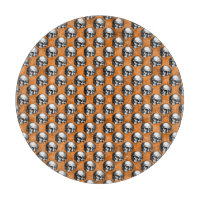 Orangefarbene Schädel und Sonnenblumen, Design 6