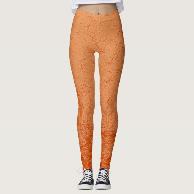 Orangefarbene Schale Leggings (Vorderseite)
