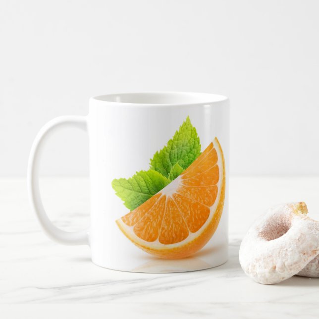 Orangefarbene Scheibe Kaffeetasse (Mit Donut)