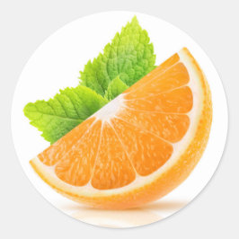 Orangefarbene Scheibe Runder Aufkleber