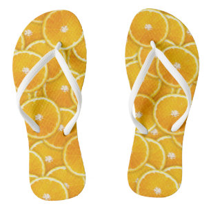 Orangefarbene Scheiben Flip Flops