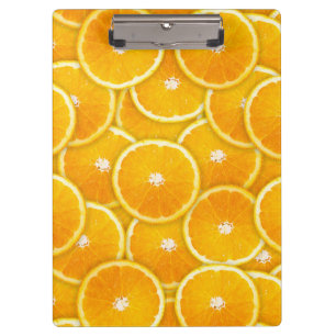 Orangefarbene Scheiben Klemmbrett