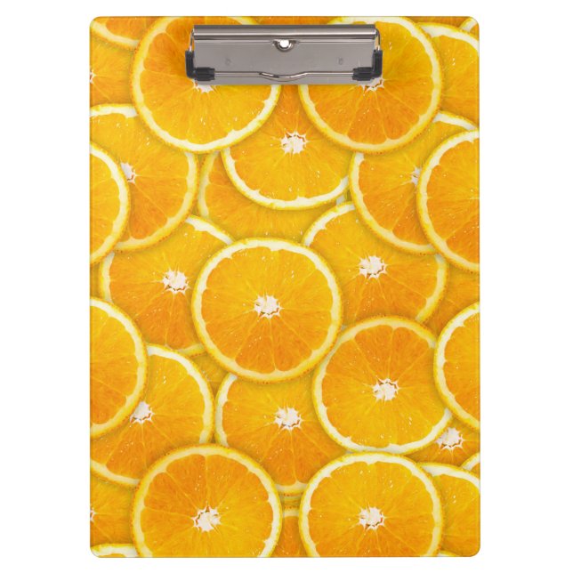 Orangefarbene Scheiben Klemmbrett (Vorderseite)