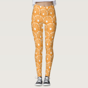 Orangefarbene Scheiben Leggings