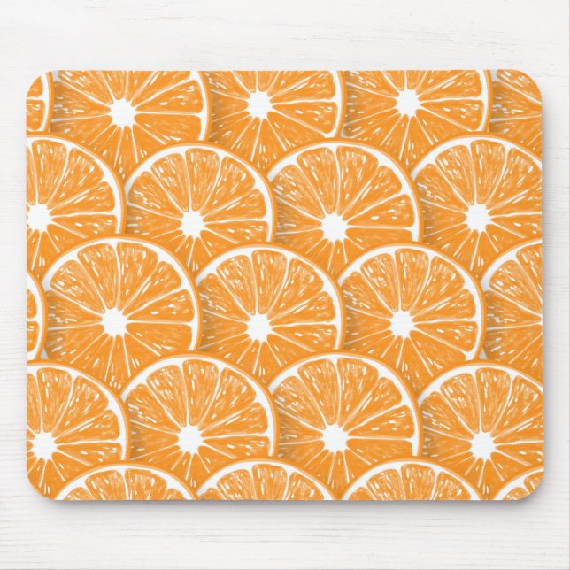 Orangefarbene Scheiben Mousepad (Vorne)
