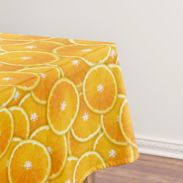 Orangefarbene Scheiben Tischdecke (Beispiel)