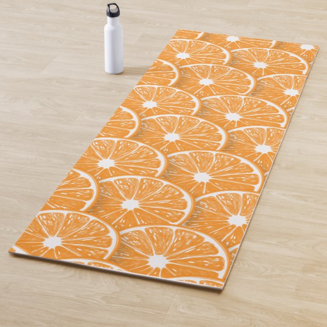 Orangefarbene Scheiben Yogamatte (Beispiel)