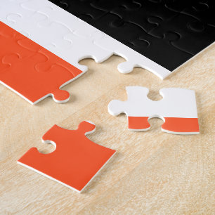 Orangefarbene Schmetterlinge und Blume auf Schwarz Puzzle