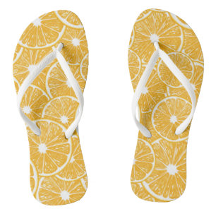 Orangefarbene Schnittmuster Flip Flops