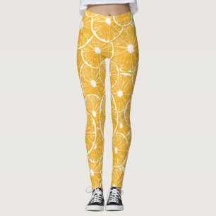 Orangefarbene Schnittmuster Leggings
