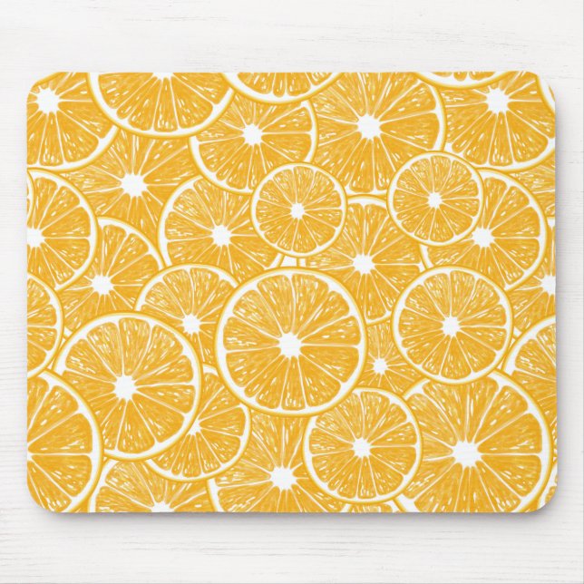 Orangefarbene Schnittmuster Mousepad (Vorne)