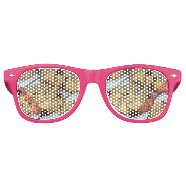 Orangefarbene Schokolade Chip Cookies Sonnenbrille (Vorderseite)