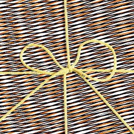 Orangefarbene Schwarz-weiße Moiré-Streifen - Abstr Geschenkpapier