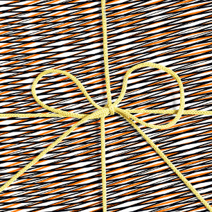 Orangefarbene Schwarz-weiße Moiré-Streifen - Abstr Geschenkpapier