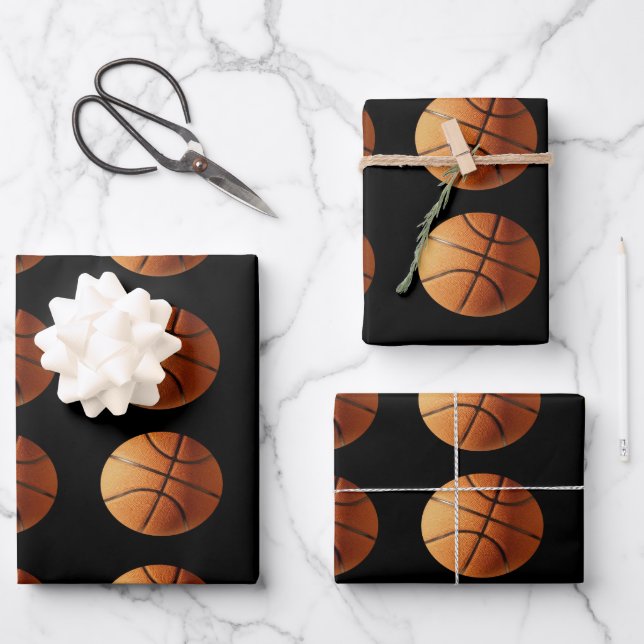 Orangefarbene schwarze Basketbälle, Blätter für Ge (Vorderseite)