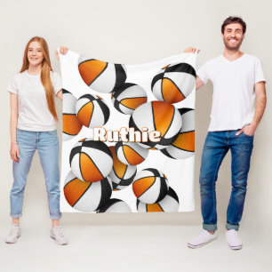 Orangefarbene schwarze Basketballmannschaft - spor Fleecedecke