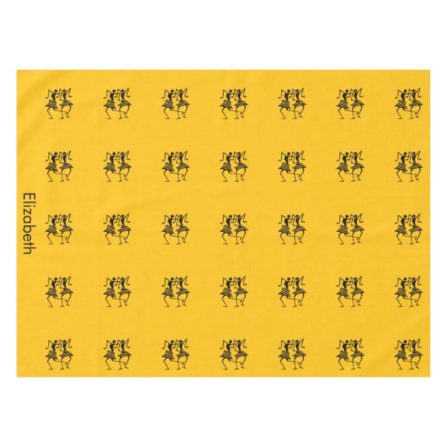 Orangefarbene Silhouette Tischdecke (Vorderseite (Horizontal))