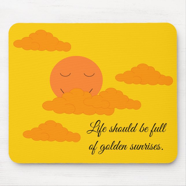 Orangefarbene Sonne und goldener Sonnenaufgang-Mau Mousepad (Vorne)