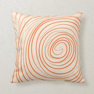 Orangefarbene Spirale Kissen
