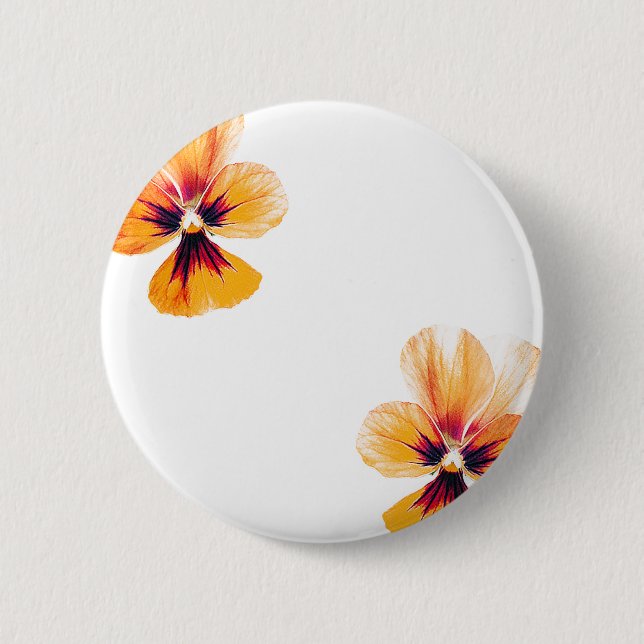 orangefarbene Stiefmütterchen Button (Vorderseite)