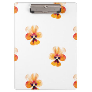 orangefarbene Stiefmütterchen Klemmbrett