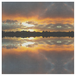 Orangefarbene Stoffe, Sonnenuntergang Landschaft Stoff