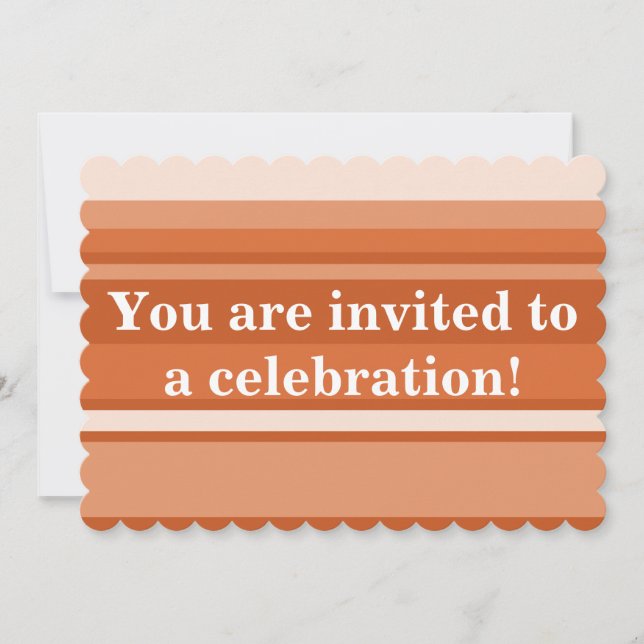Orangefarbene Streifen Einladung (Vorderseite)