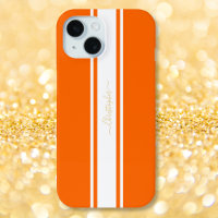Orangefarbene Streifen Gold Mit Monogramm Cool