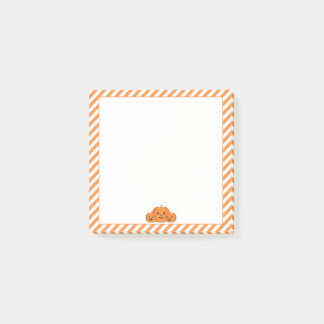 Orangefarbene Streifen, Halloween-Kürbis Post-it Klebezettel