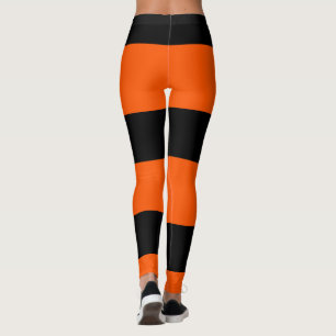 Orangefarbene Streifen Leggings