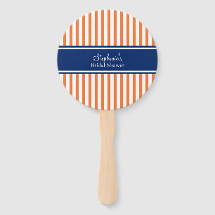 Orangefarbene Streifen mit Royal Blue Bridal Fächer