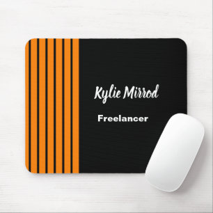 Orangefarbene Streifen schwarz Mousepad