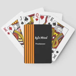 Orangefarbene Streifen schwarz Spielkarten