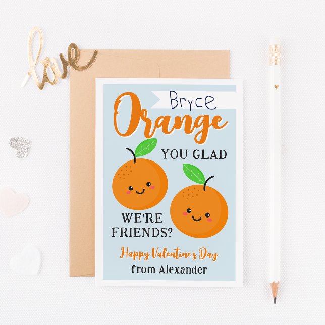 Orangefarbene Süssen Valentinstag-Karte Einladung (Von Creator hochgeladen)