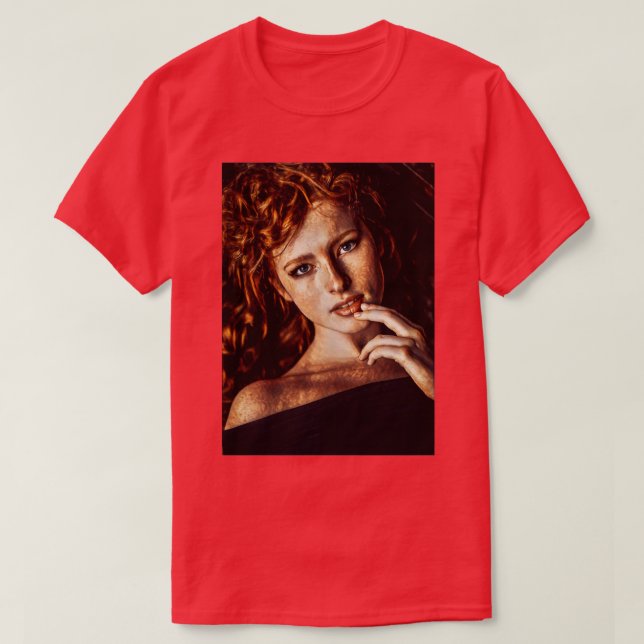 Orangefarbene T-Shirt (Design vorne)
