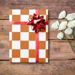 Orangefarbene Tafel Vintag Geschenkpapier<br><div class="desc">Orangefarbenes und weißes kariertes Karton-Vintages Wrapping Paper</div>