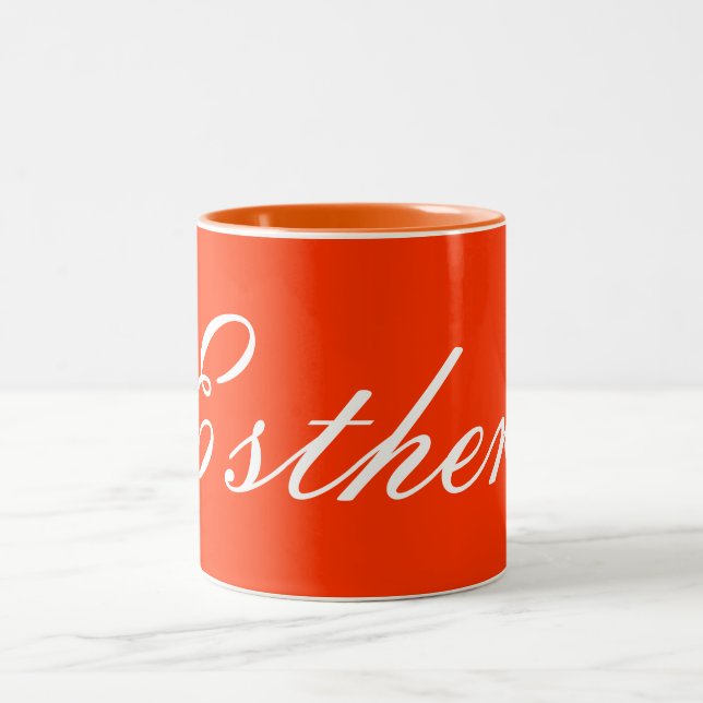 Orangefarbene Tasse Farbe mit Namen (Mittel)