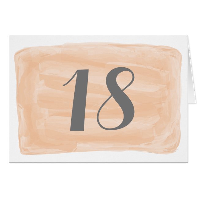 Orangefarbene Tischnummer (Vorderseite (Horizontal))