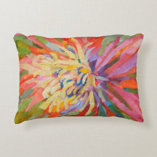 Orangefarbene tropische Flora Innen-/Außenbereich Dekokissen